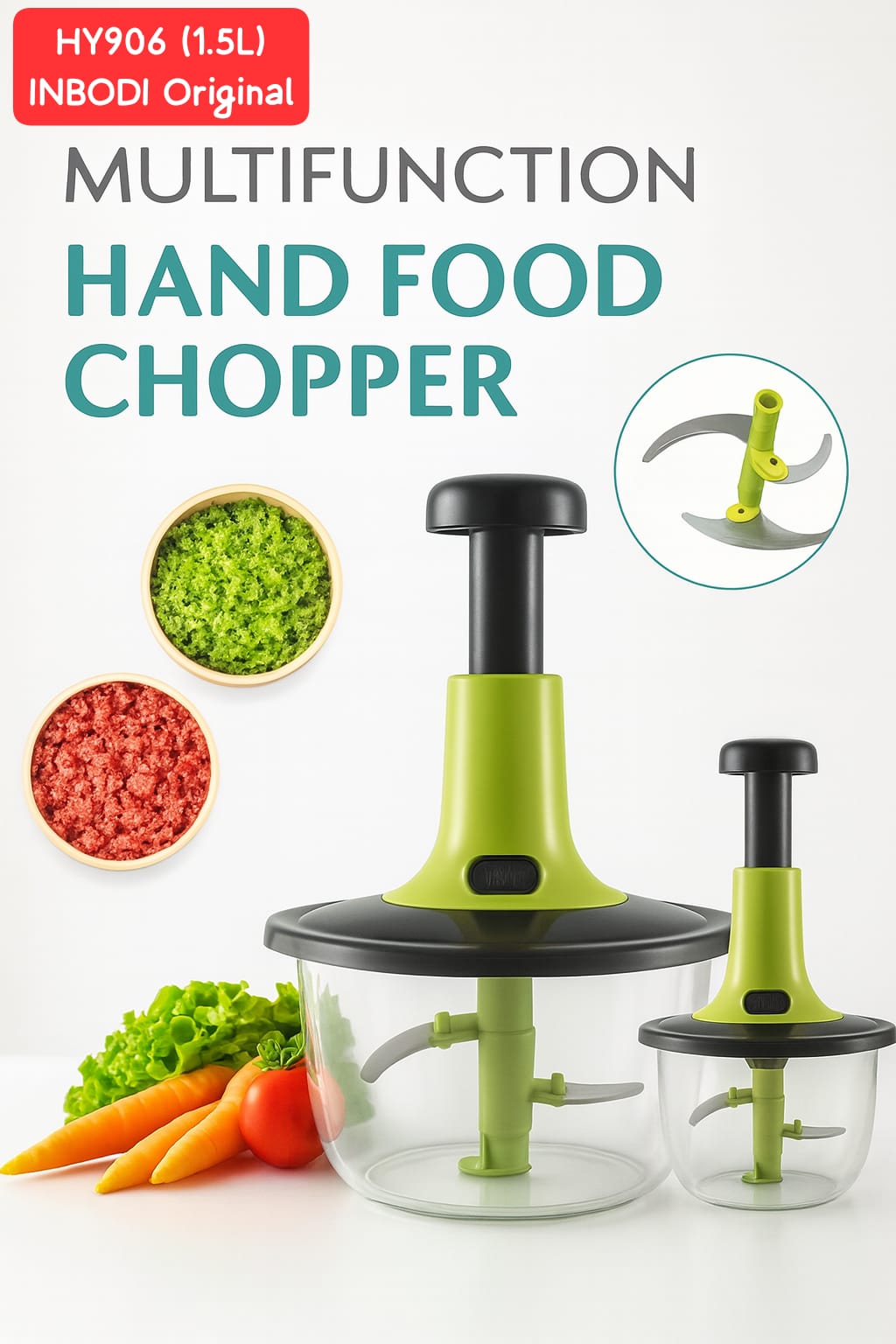 Manual Press Vegetable Aluminum Chopper مفرمة خضروات ألومنيوم يدوية