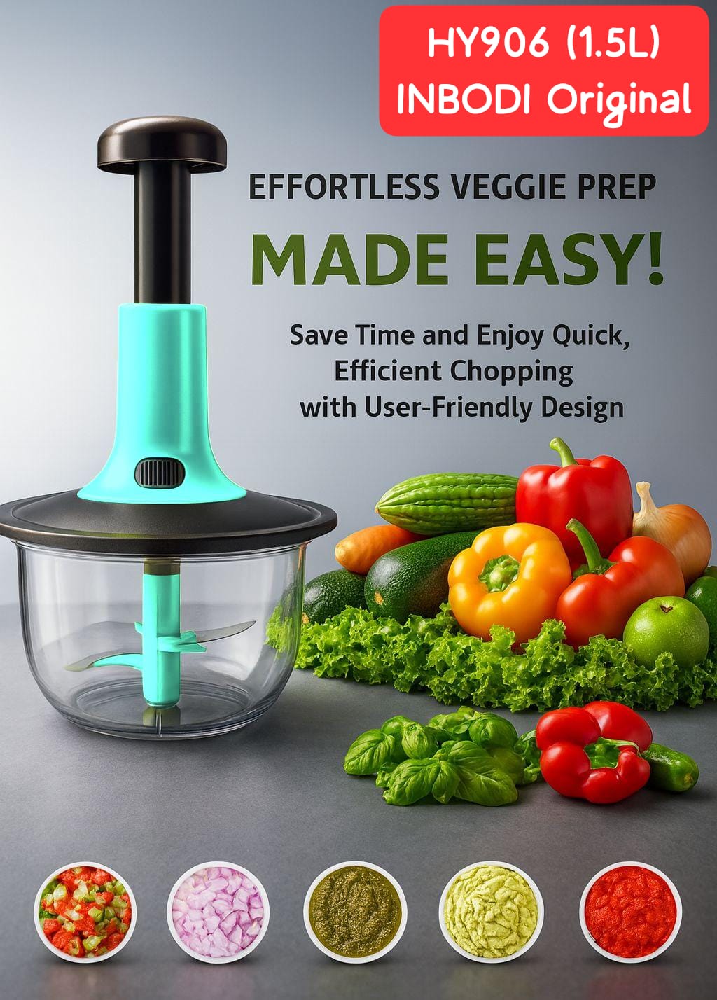Manual Press Vegetable Aluminum Chopper مفرمة خضروات ألومنيوم يدوية