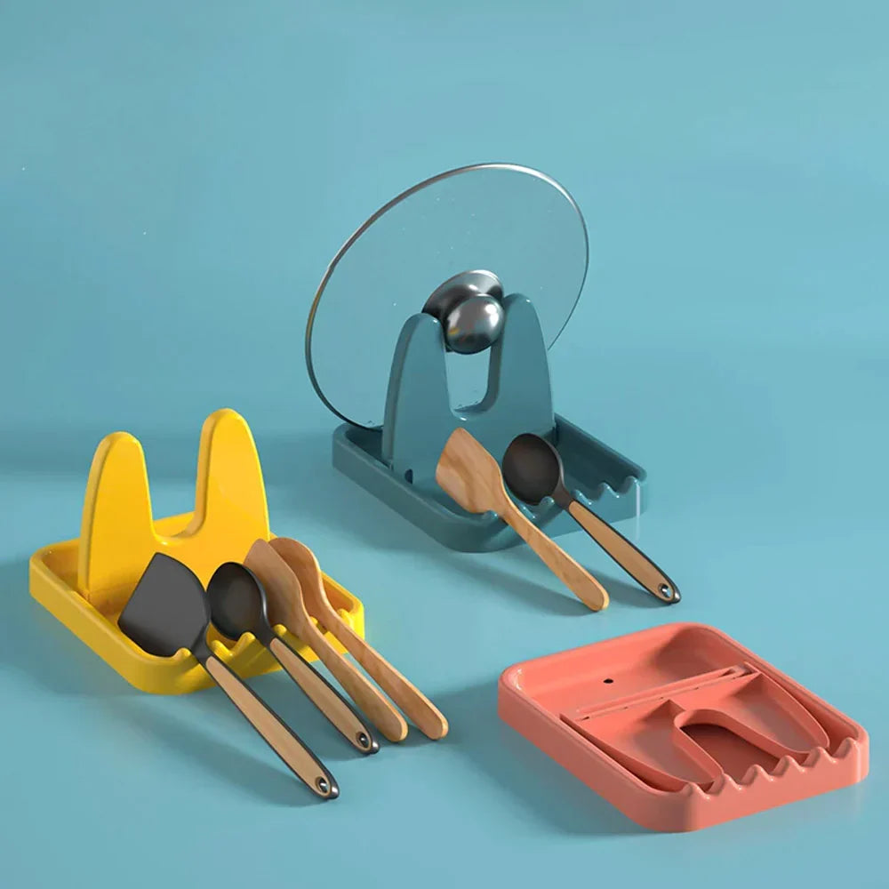 Foldable Pot Lid Rack Plastic Holder Stand حامل أغطية القدور قابل للطي