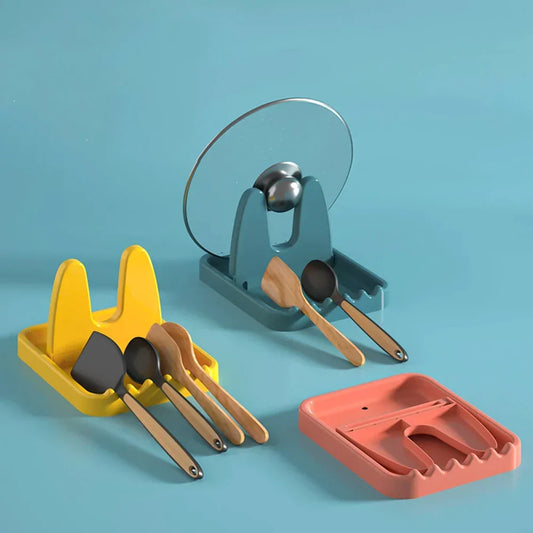 Foldable Pot Lid Rack Plastic Holder Stand حامل أغطية القدور قابل للطي