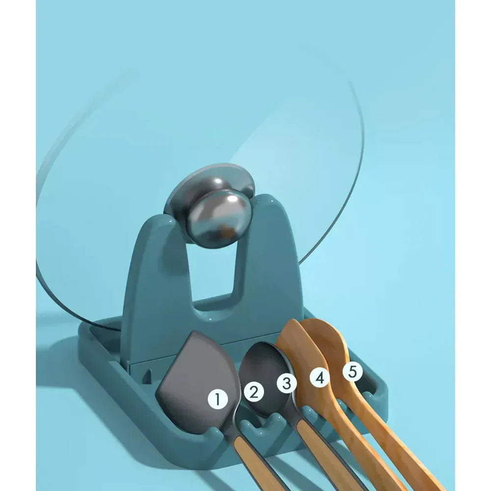 Foldable Pot Lid Rack Plastic Holder Stand حامل أغطية القدور قابل للطي