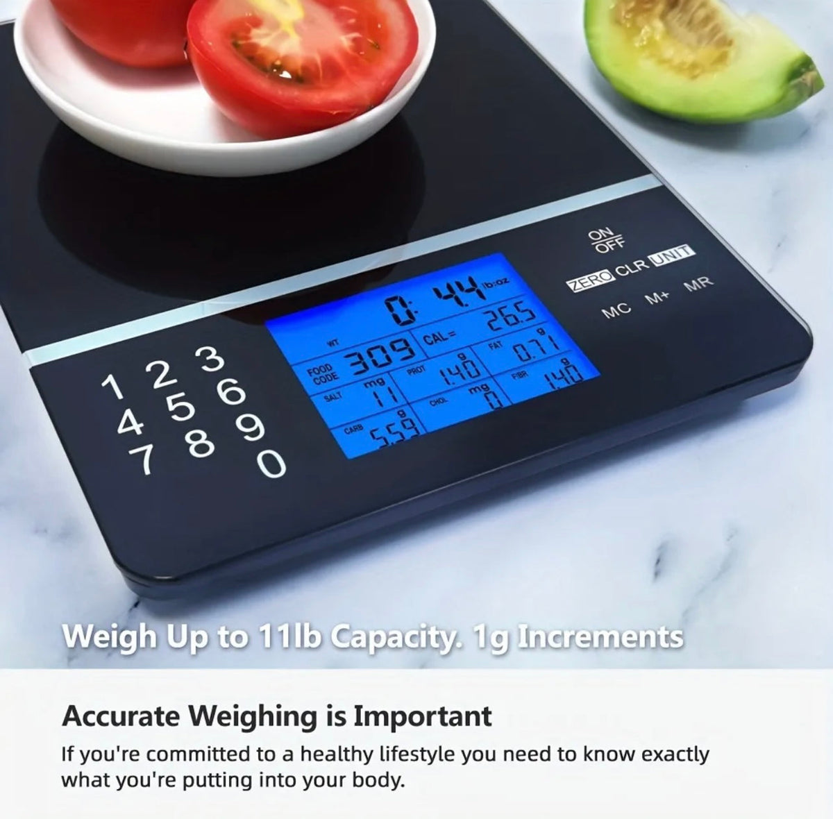 Smartek™ Nutritional Food Scale With 999 Food Codes ميزان غذائي  بـ 999 كود غذائي