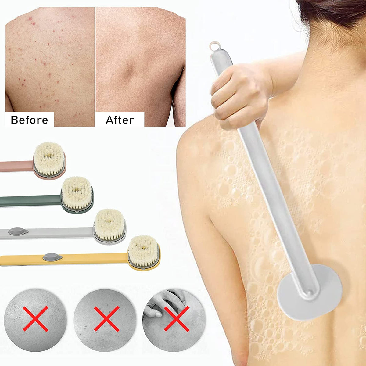 Long Handle Soap Dispenser Brush فرشاة بموزع صابون بمقبض طويل