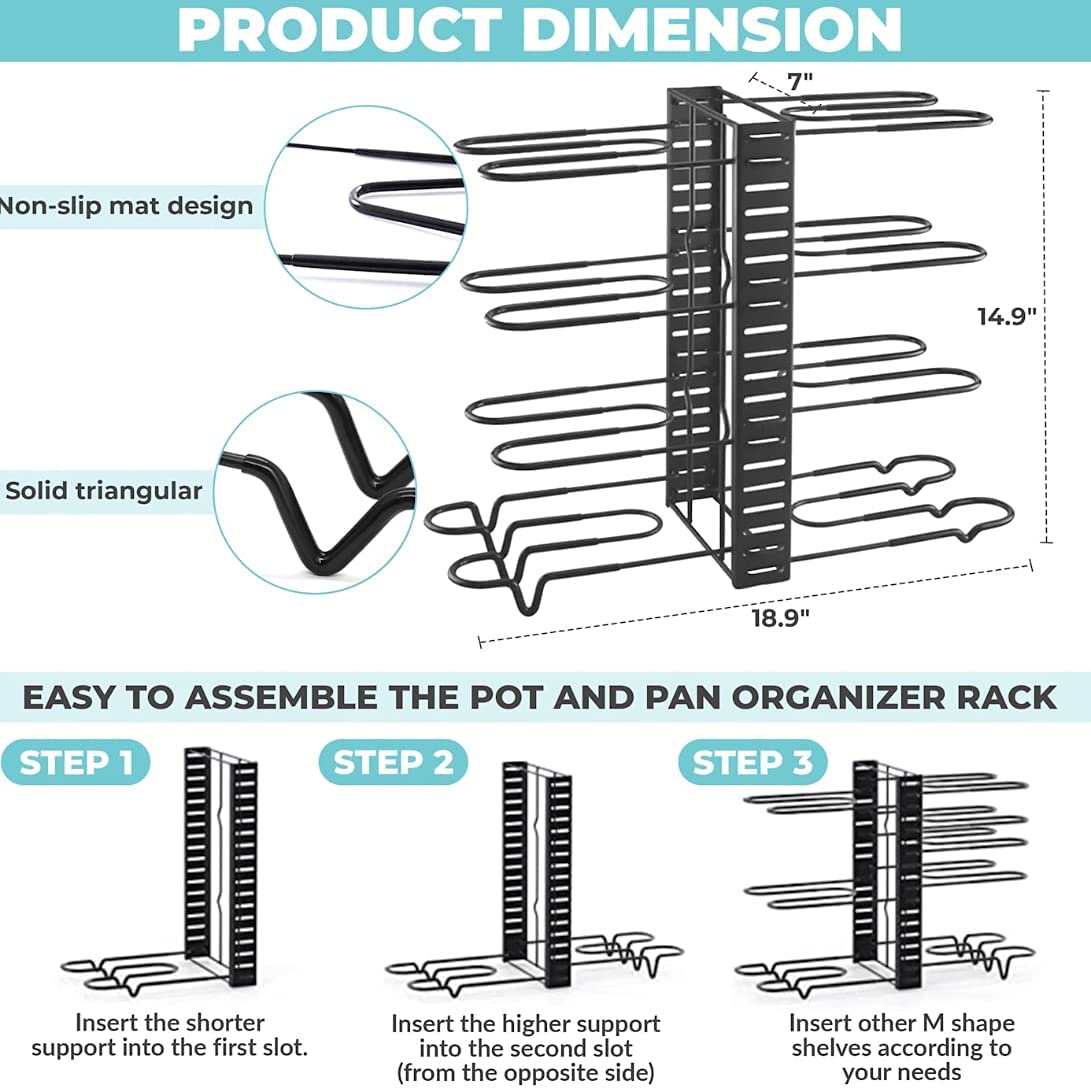 Pot Rack Organizer رف تنظيم القدور