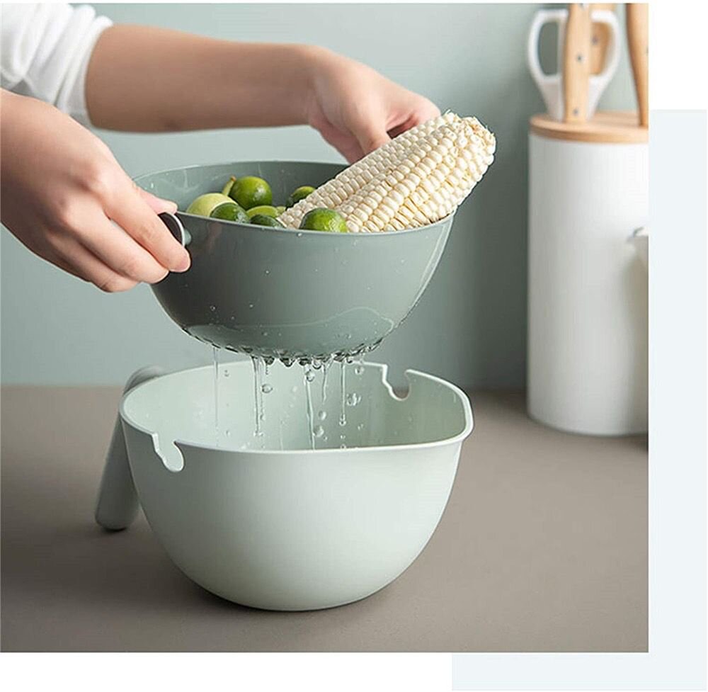 2 in 1 Rotatable Double Basket Strainer مصفاة سلة مزدوجة دوارة 2 في 1