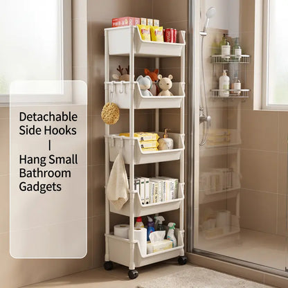 Multifunctional Five-Tier Storage Cart with Wheels