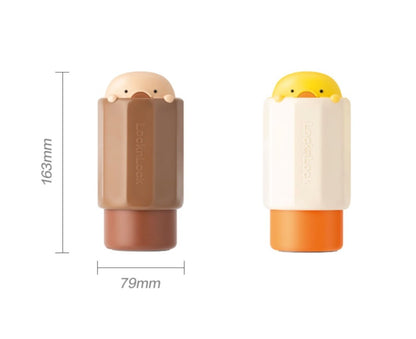 Cartoon Duckie Kids Soft Straw 300ml Yellow Leak Proof Insulated Water Bottle