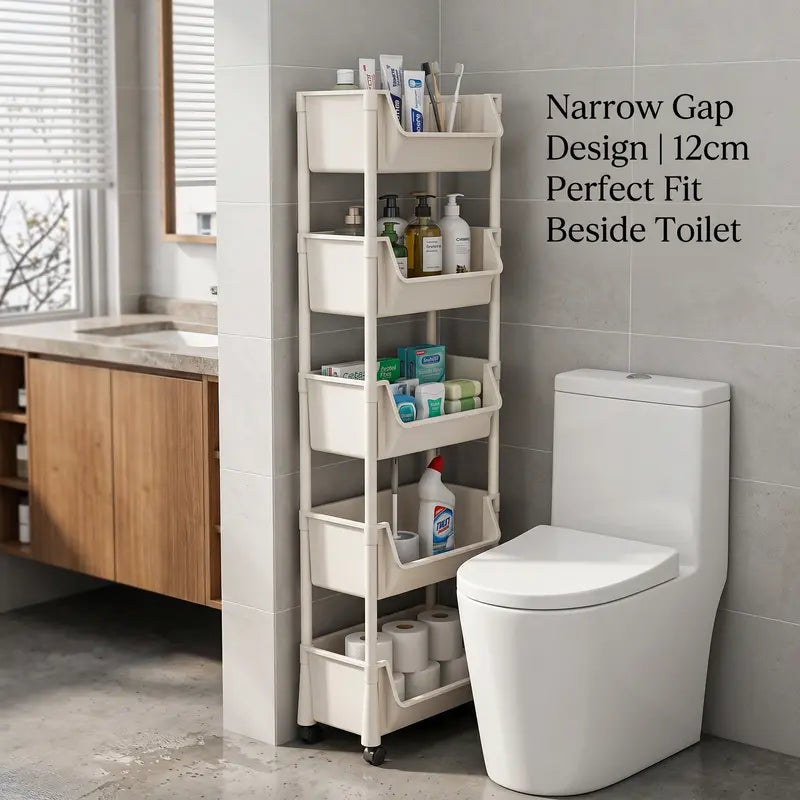 Multifunctional Five-Tier Storage Cart with Wheels