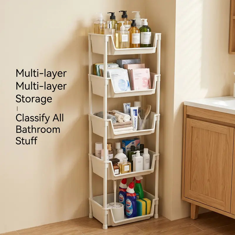 Multifunctional Five-Tier Storage Cart with Wheels
